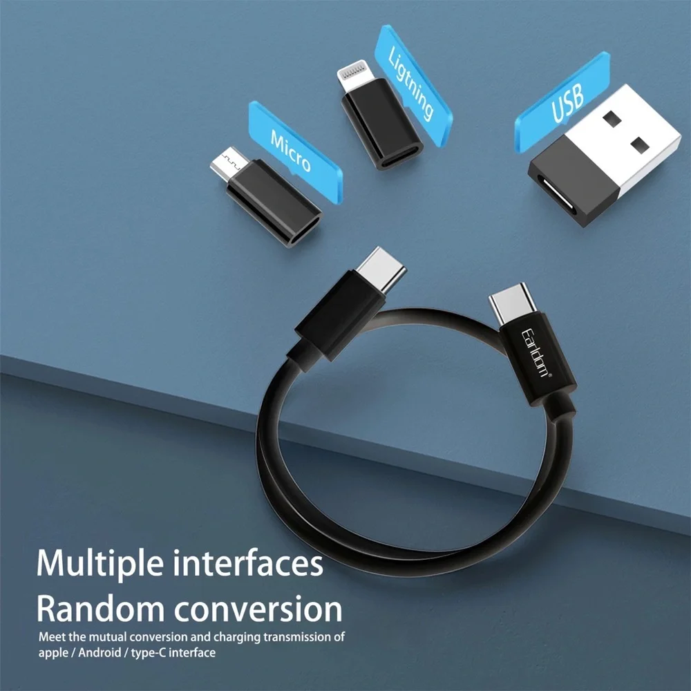 Type C Charging Cable With 4 Types Multi-Function Portable USB Adopter Set